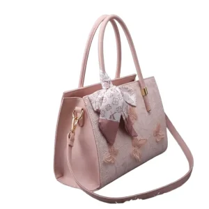 Pink Butterfly Tote Bag