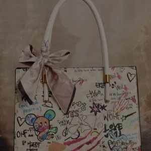 Graffiti Printed Tote Bag