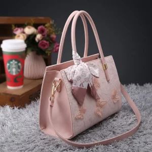 Pink Butterfly Tote Bag